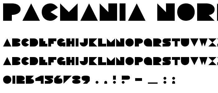 Pacmania Normal font